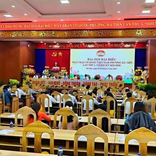 Ngày 29-30/9/2025: Đại hội đại biểu Mặt trận Tổ quốc Việt Nam phường Hà Tiên lần thứ I, nhiệm kỳ 2025-2030 chính thức diễn ra